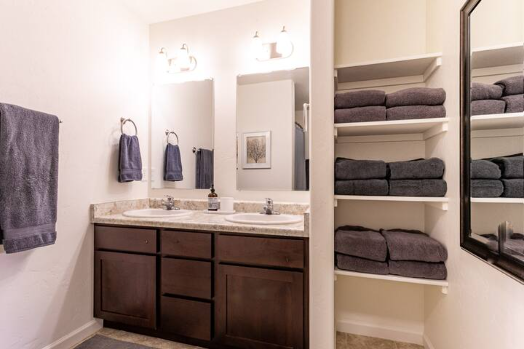 Modern bathroom with double vanity