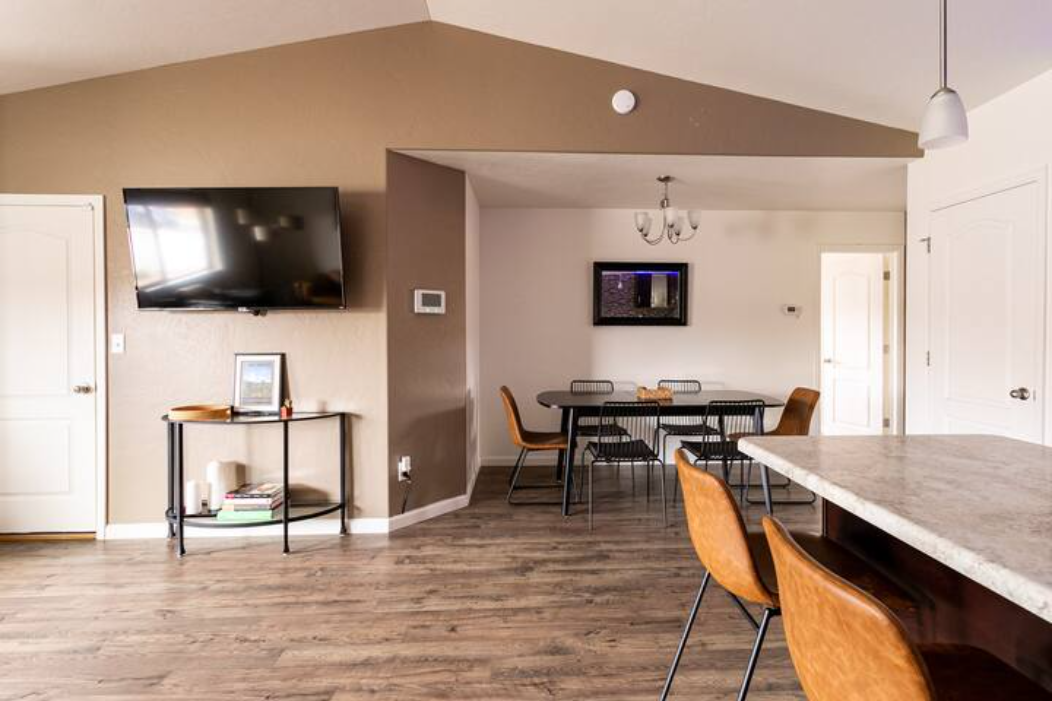 Dining area and kitchen seating