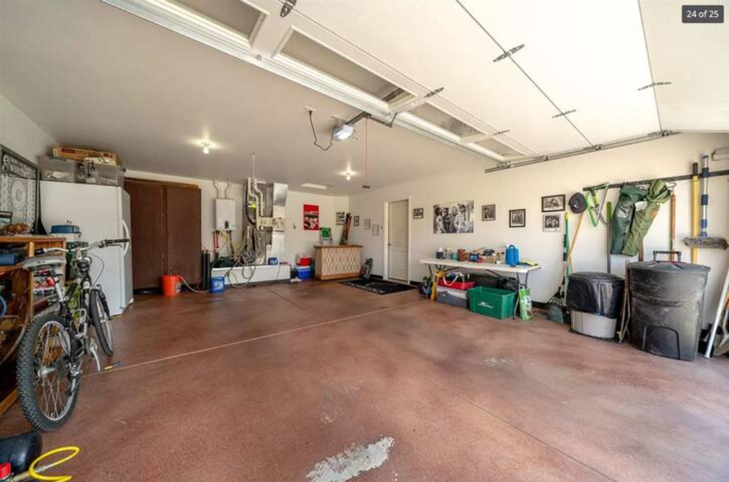 Spacious garage for gear storage