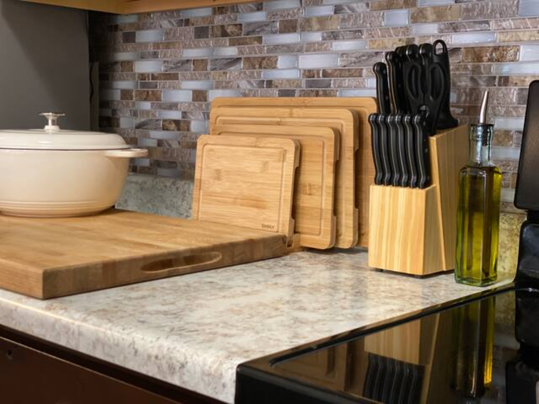 Kitchen utensils and workspace