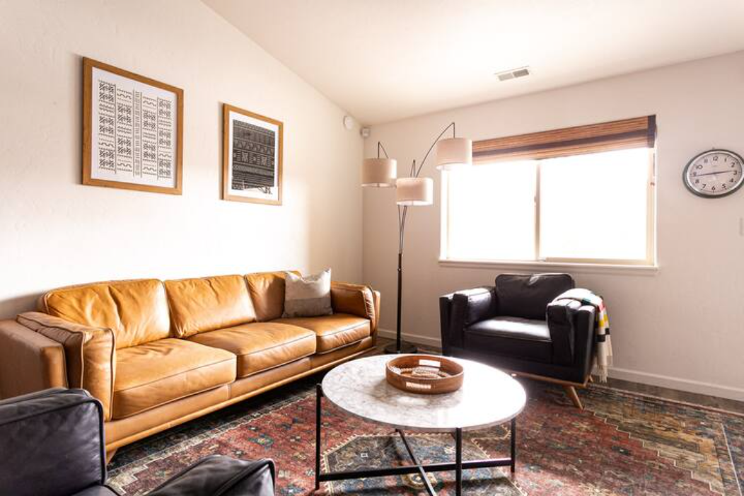 Living room and kitchen overview