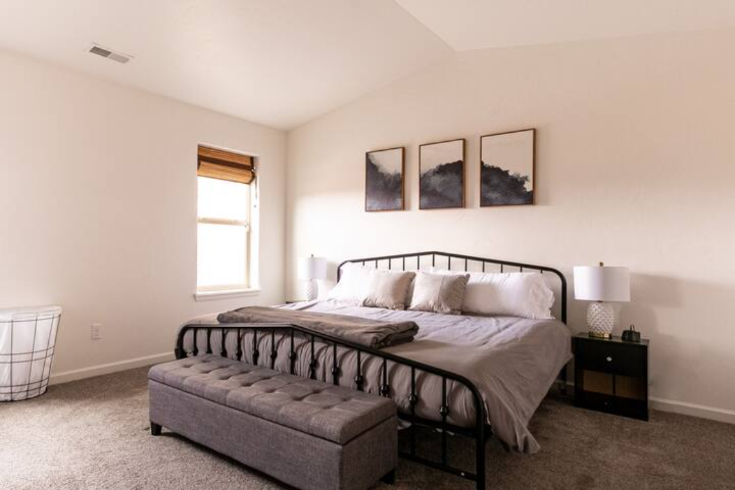 Master bedroom with king bed